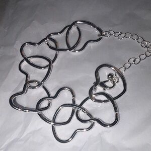 Elegant SilverTone Heart Link Bracelet New Adjustable.